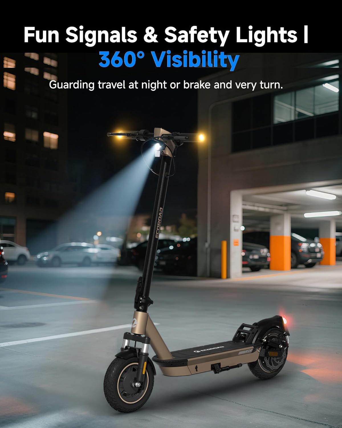 ECOROAD EC10 Electric Scooter for Adults, 500W Motor up to 25 MPH, 32 Miles Long Range, 10
