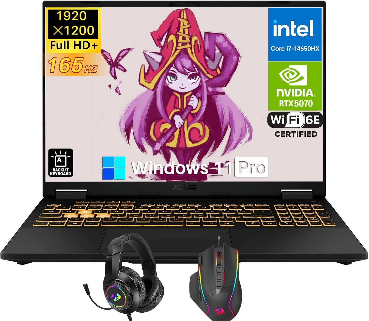 ASUS TUF F16 Gaming Laptop, NVIDIA GeForce RTX 5070 12GB GDDR7, Intel Core i7 Processor 14650HX, 64 GB DDR5 5600GHz, 4 TB SSD Gen 4, 16