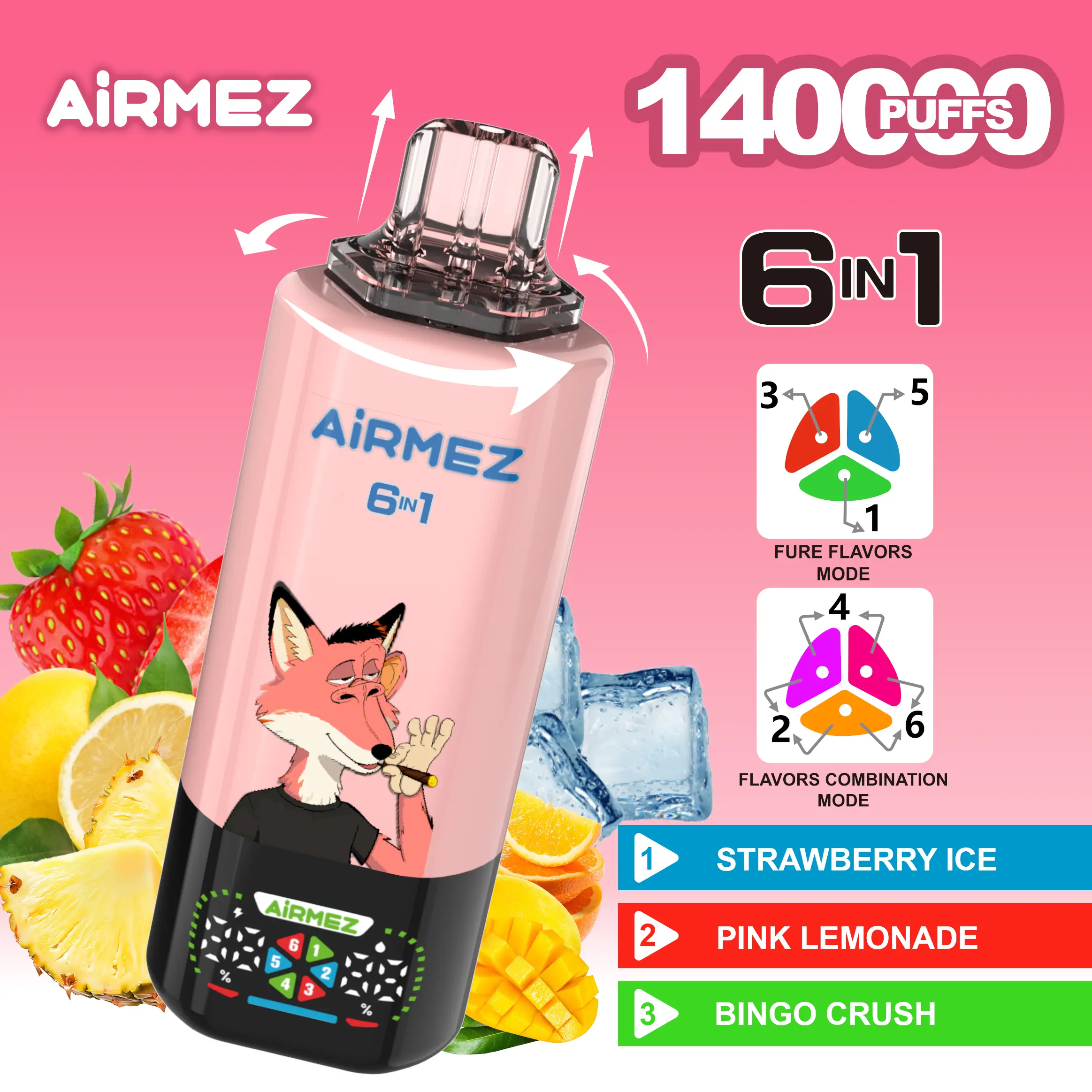 🔥AIRMEZ FOX 140K 6 in 1 (5pcs) - MYEU VAPES