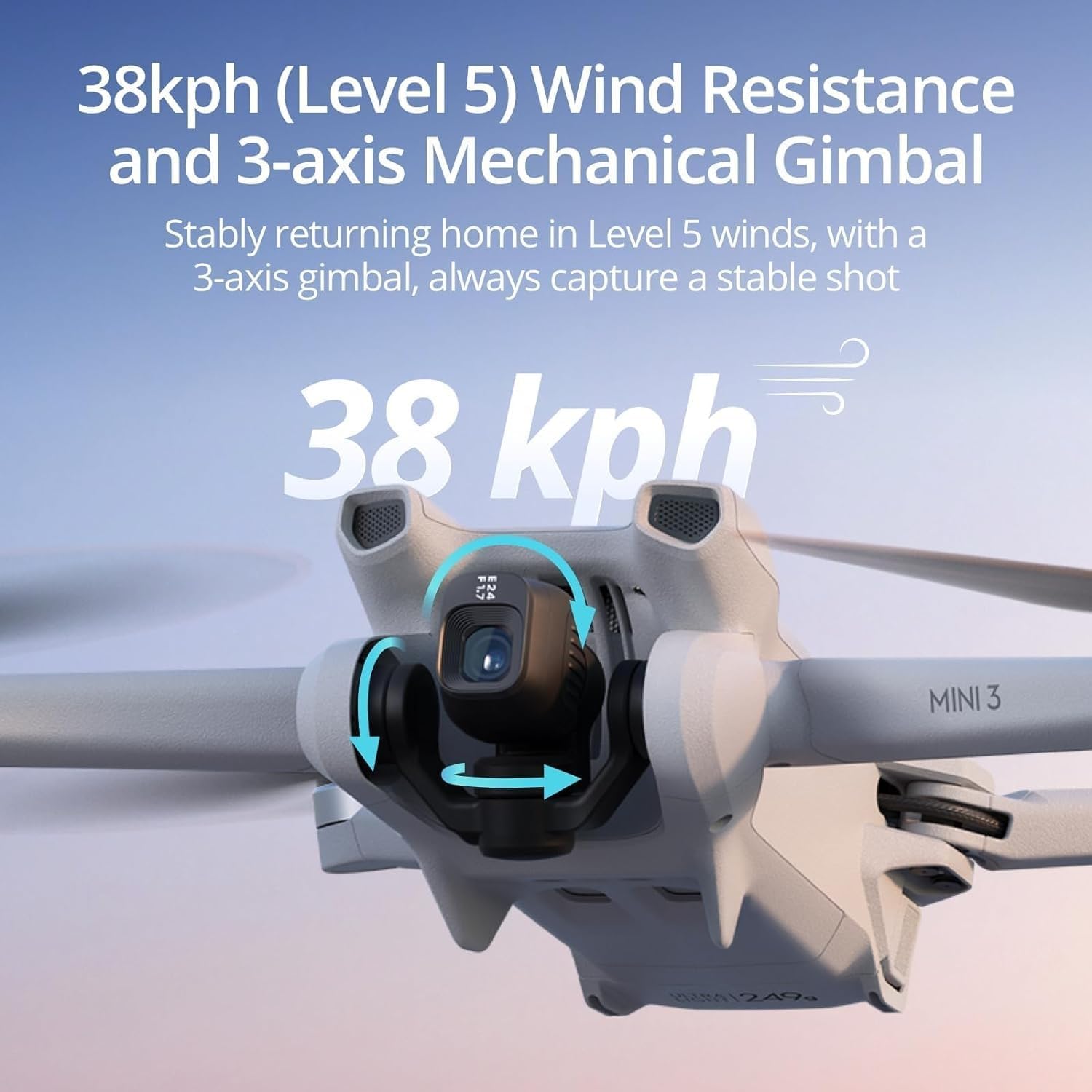 DJI Mini 3 Drone - Ultralight Foldable 4K HDR Video Camera Drone Under 249g, 38min Flight Time, Real Vertical Shooting, 3-Axis Gimbal, 10km HD Video Transmission, Wind Resistant, Auto Return, C0