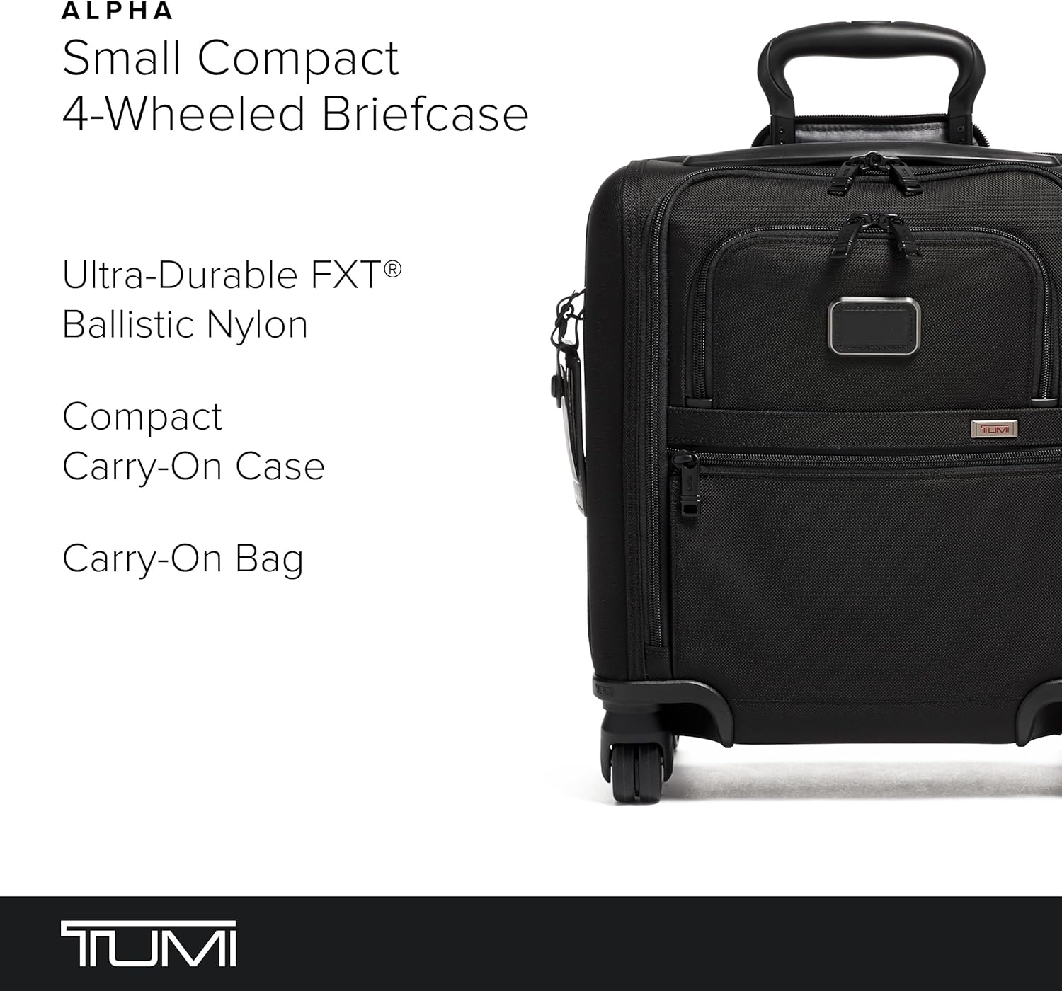 TUMI - Alpha Small Compact 4 Wheeled Brief - Men's Travel Underseat Carry On Bag - Fits up to 13