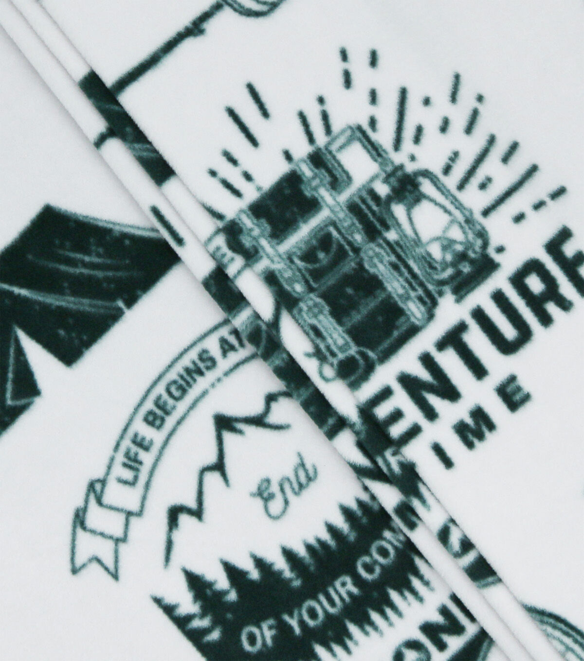 Comfort Zone Wilderness Badge on Gray Anti Pill Fleece Fabric