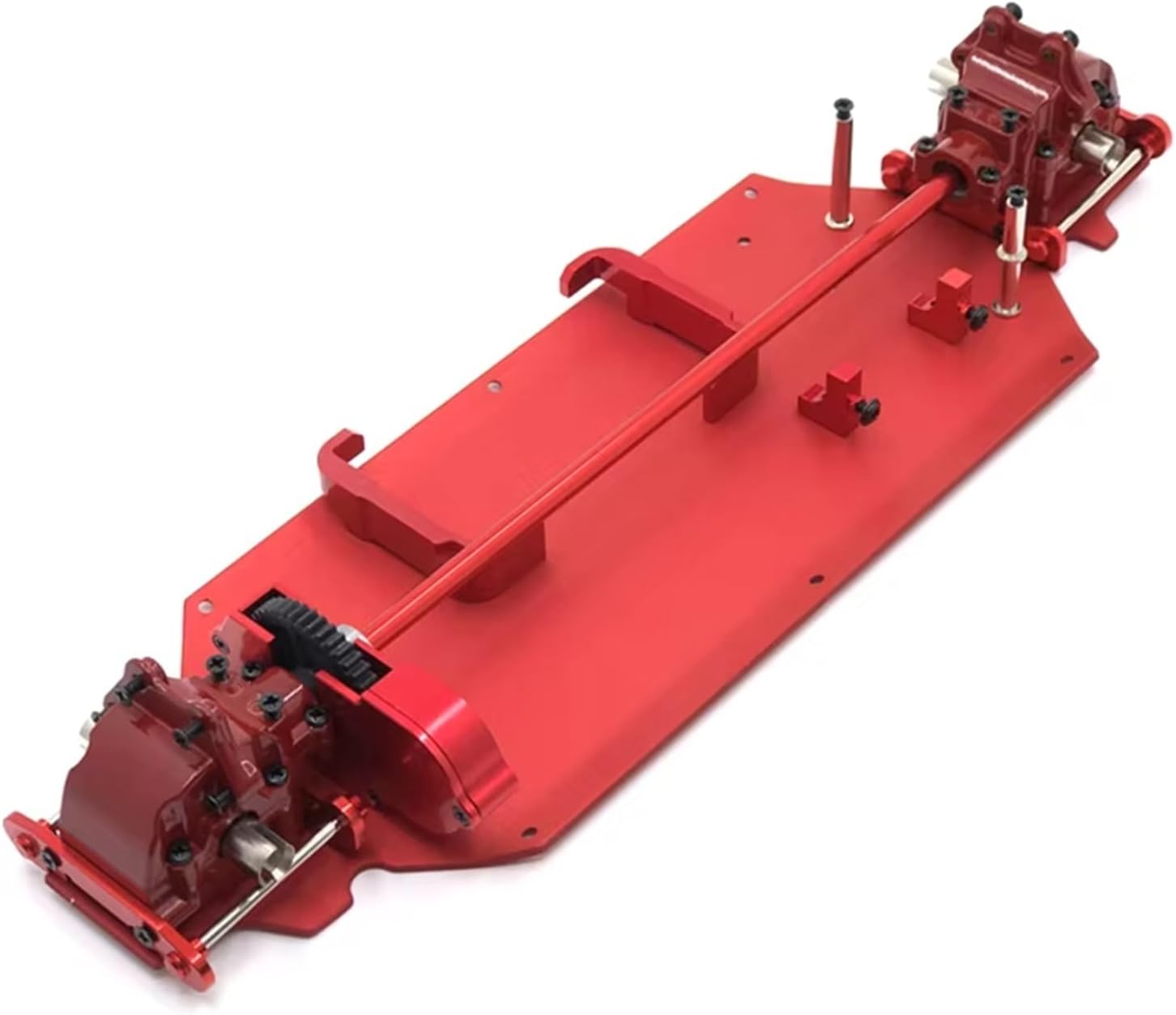 RC Repairs Spare Parts For WLtoys 124016 124017 124018 124019 1/12 Metal Upgrade Bottom Plate Gearbox Differential Center Drive Package RC Car Parts(Red)