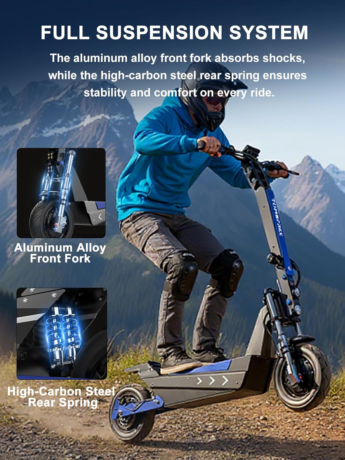 40/50MPH Electric Scooter Adults, 3000W/6000W Motor, 60V25Ah, 84Nm, 55Miles Fast Sports Dual Motor Escooter, 11