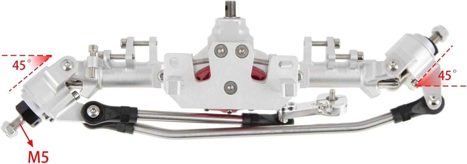 RC Car Parts for Axial 1/10 for SCX10 II 90046 90047 for CC01 RC Crawler Car Parts Replacement Upgrade Front and Rear Portal Axle Car Accessories(Silver)