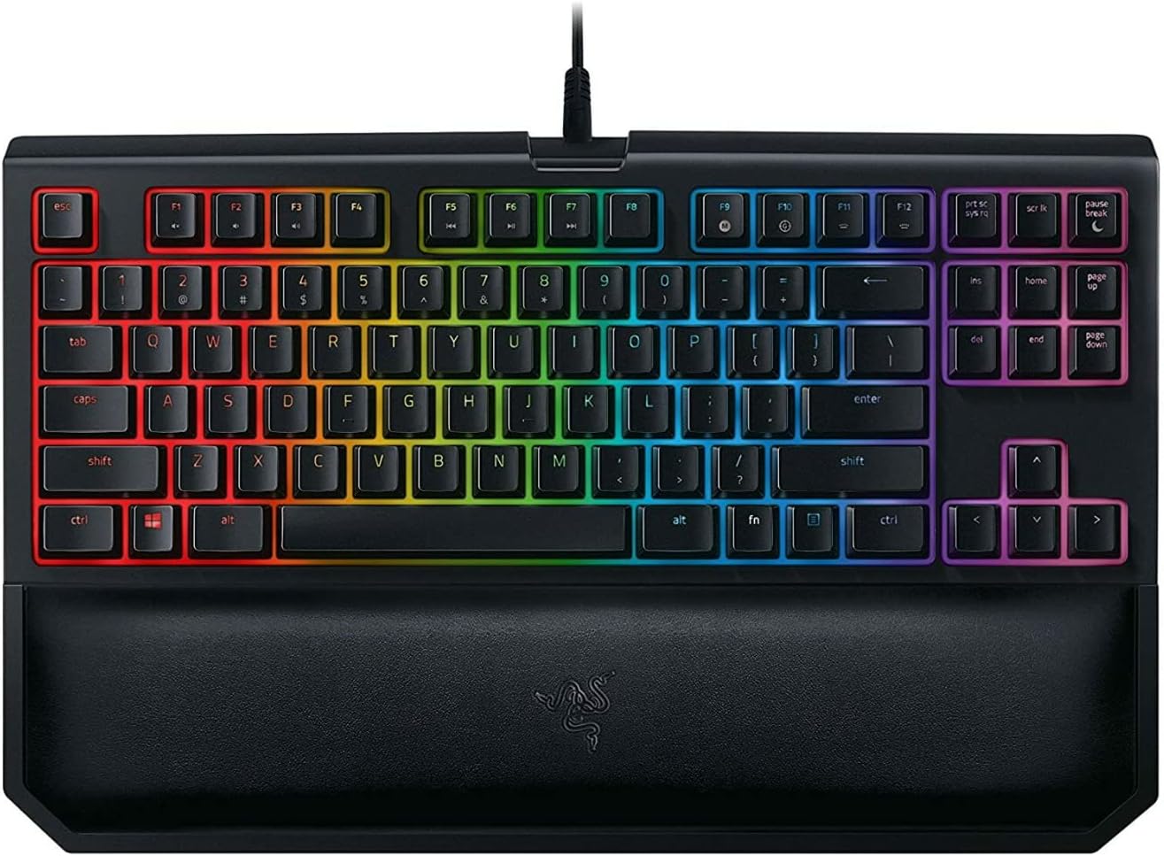 Razer BlackWidow TE Chroma v2 TKL Tenkeyless Mechanical Gaming Keyboard: Orange Key Switches, Tactile & Silent, Chroma RGB Lighting, Magnetic Wrist Rest, Programmable Macros, Classic Black