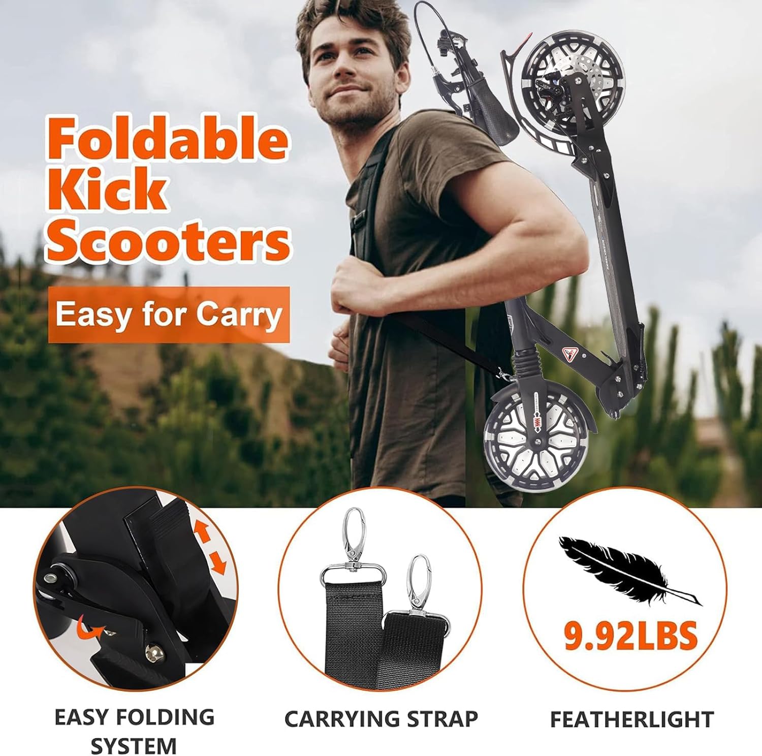 Kick Scooter with Light-Up Wheels, 8