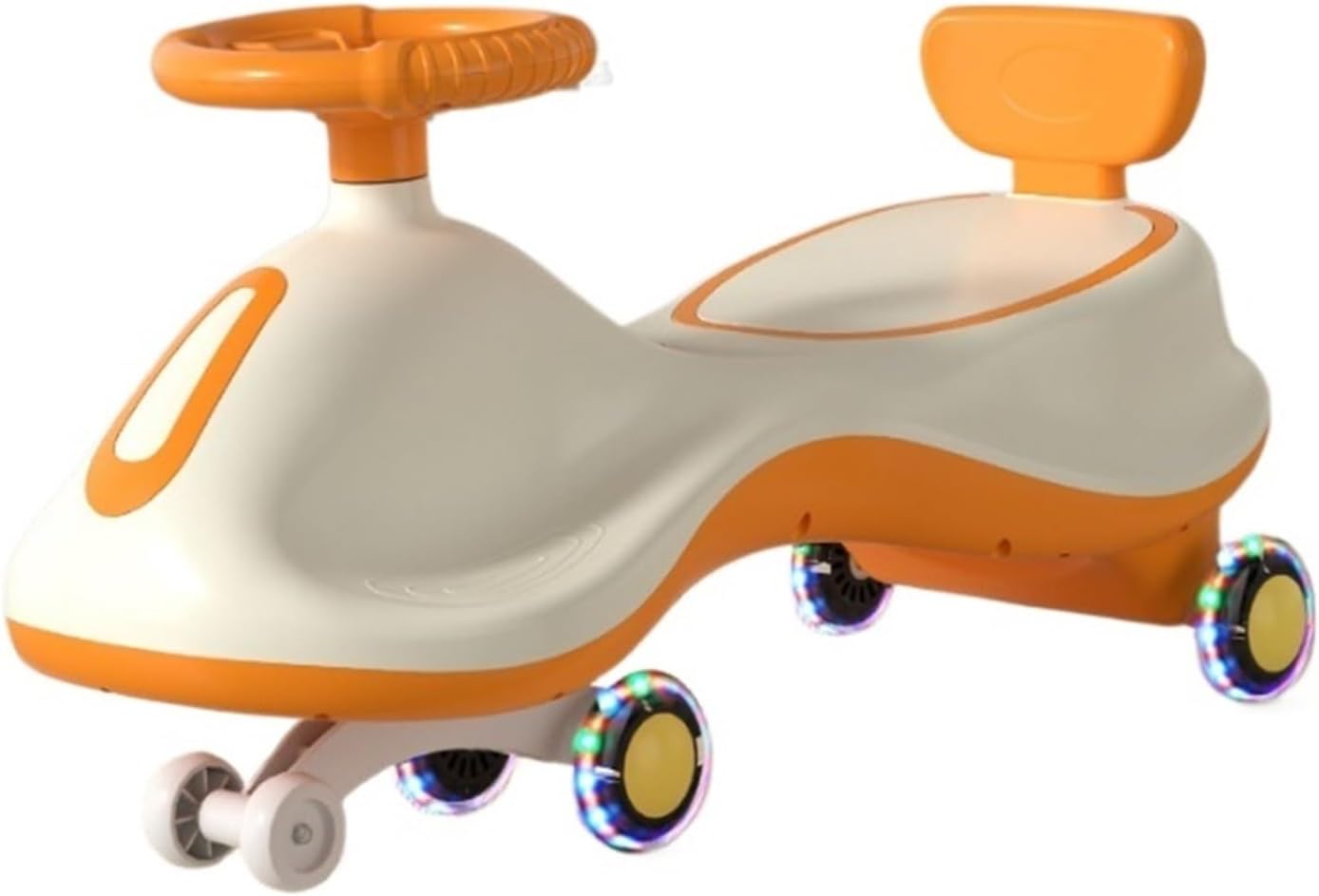 Wiggle Scooter Ride On Car Swing Wiggle Car with Flashing Wheels Music Anti-Rollover, for Indoor and Outdoor Toys Vehicle(Orange)