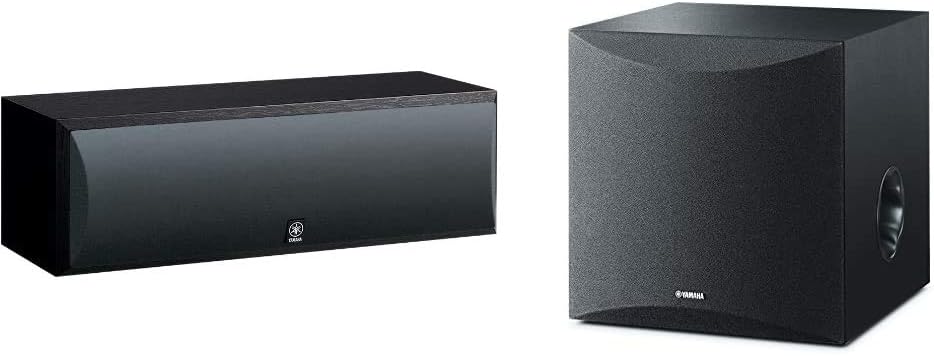 Yamaha NS-C210BL Center Channel Speaker, Black with Yamaha 8