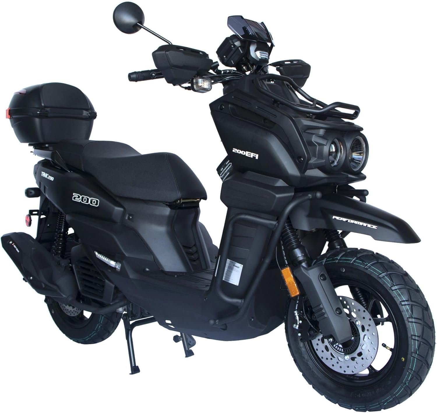 HHH Tank 200 EFI ( Electronic fuel injection ) Scooter TANK 200cc Mototcycle Adults Street Bike Fully Automatic with Matching rear trunk ( Red )