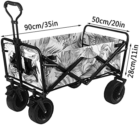 Collapsible Wagon Cart with Wheels Foldable Folding Wagons Carts Silent Universal Wheels,Outdoor Folding Utility Wagon Garden Trolley, Folding Push Cart with Brake, Portable Rolling Lightwei