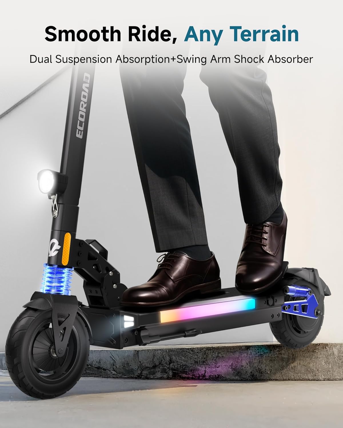 ECOROAD Electric Scooter Adults ES4/ES6, 800/1000W Motor & 25/31MPH Portable E-Scooter, 25/31 Miles Range, 8.5/10