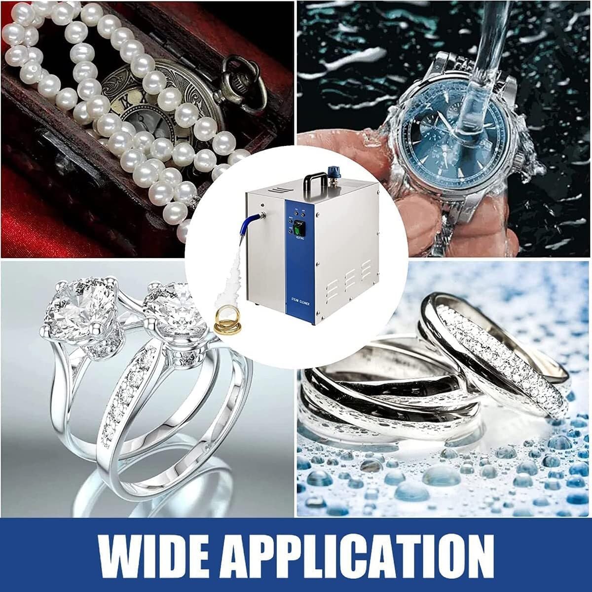 BGHJIKGFS 2600W High Pressure Steam Cleaner, Jewellery Steam Cleaner Machine, 3L Multi-Purpose Steam Machine