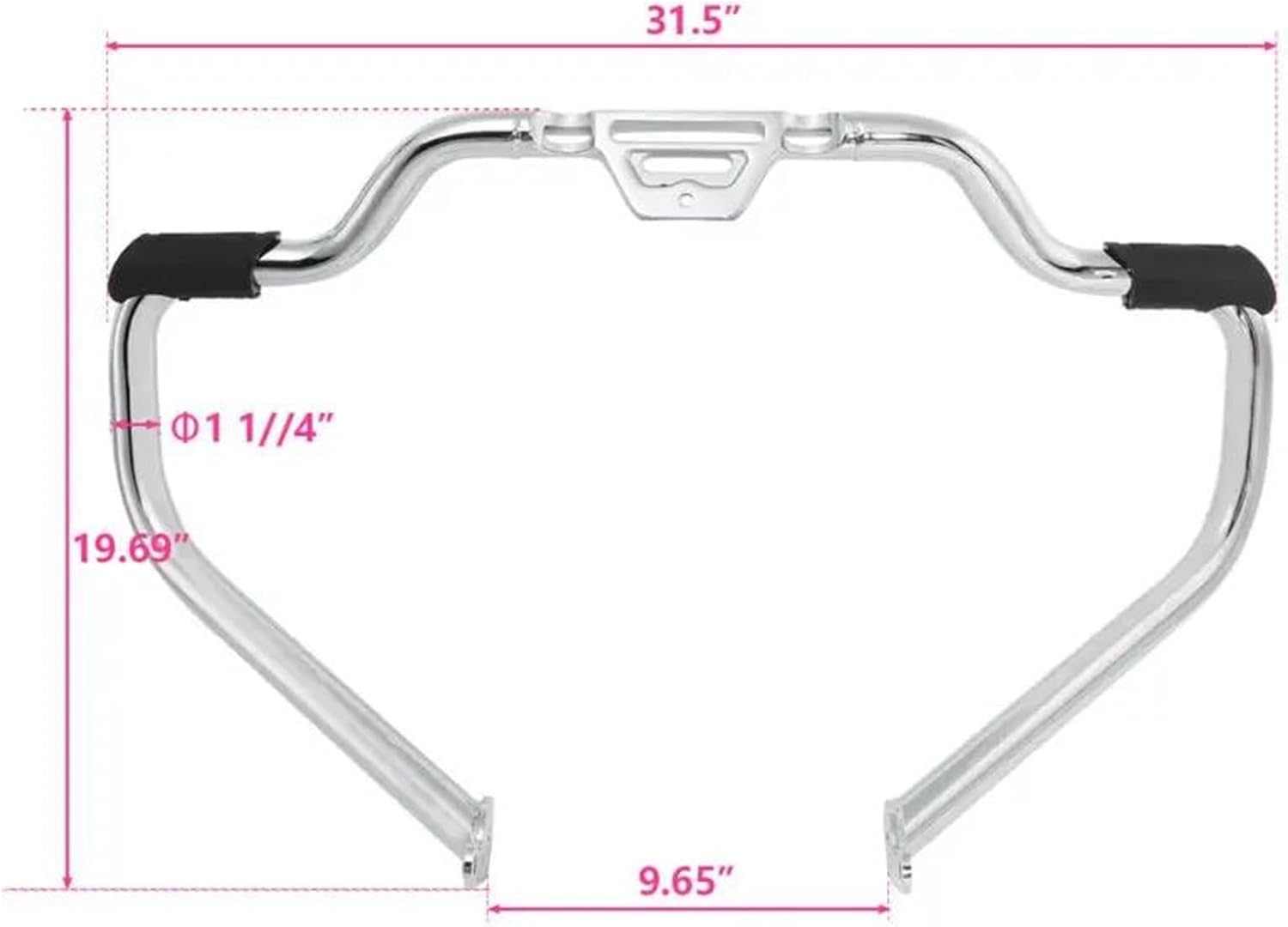 Motorbike Engine Guards for Softail for Slim for FLSL for Boy 2018 2019 2020 2021 2022 2023 2024 Motorcycle Mustache Engine Guard Crash Bar Engine Bumper Guard Cras(Chrome)