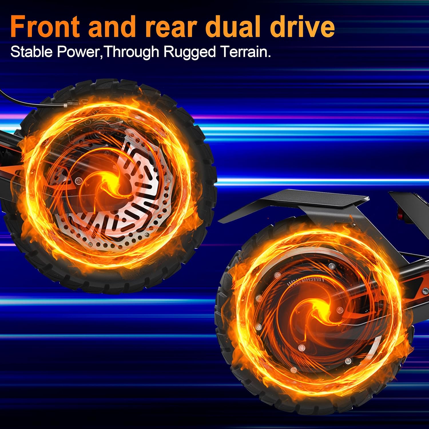 Electric Scooter, 2000W Peak Power Adults Electric Scooter, Up to 34MPH Folding E Scooter, 48V 20.8Ah, 3 Speed Modes, Dual Disc Brakes & Dual Suspension Fast E-Scooter, 10'' Tires Off-Road