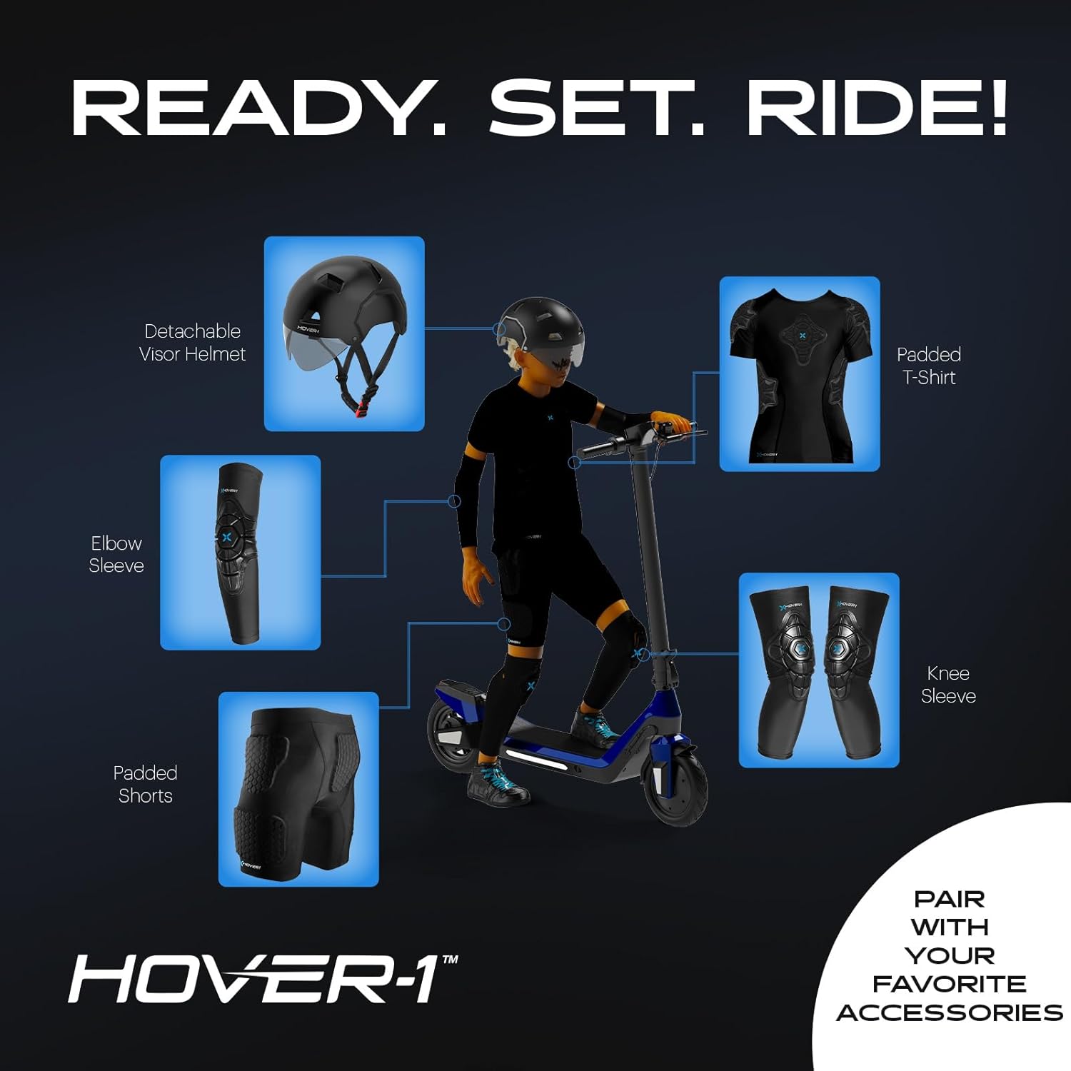Hover-1 Neo Family Foldable Electric Scooter with 300W/250W/200W Rated Brushless Motor, 16/14/12 mph Max Speed, 8.5