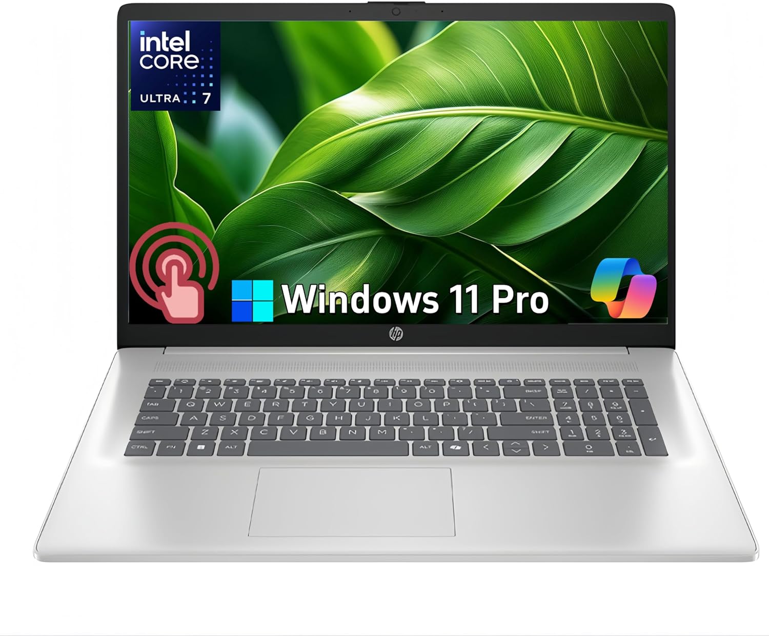 HP Touchscreen Laptop, Intel Ultra 7 255U 12-Core(Beat Core 7 150U), 17.3 Inch HD+ Anti-Glare 250 nit Display, 64GB DDR5, 1TB SSD, Copilot AI, Backlit KB, Long Battery, Windows11 Pro, w/Accessories