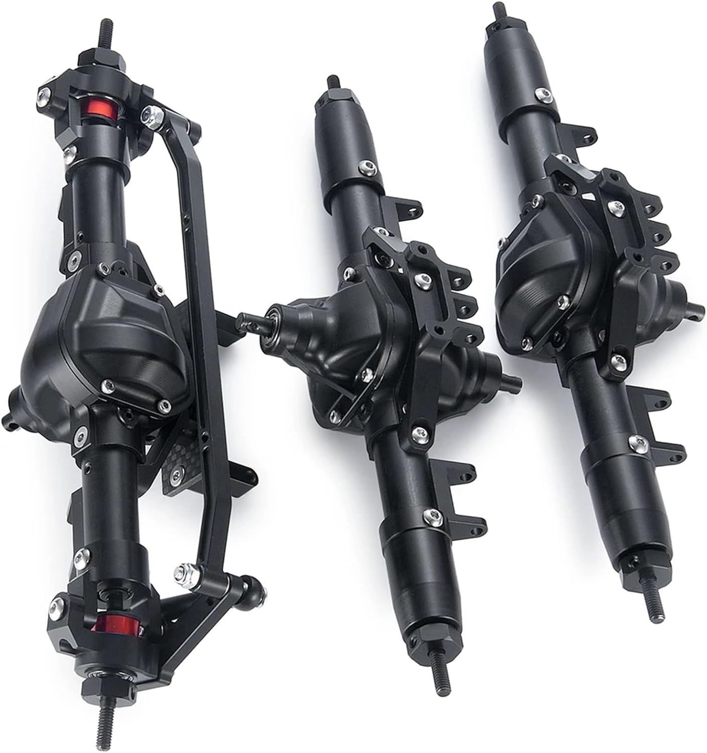 RC Vehicle Axles Compatible with Axial for SCX10 1/10 RC Rock Crawler Car Accessories RC Car Front Middle and Rear Axle Metal Upgrade Parts Accessories(Size:1 Set)