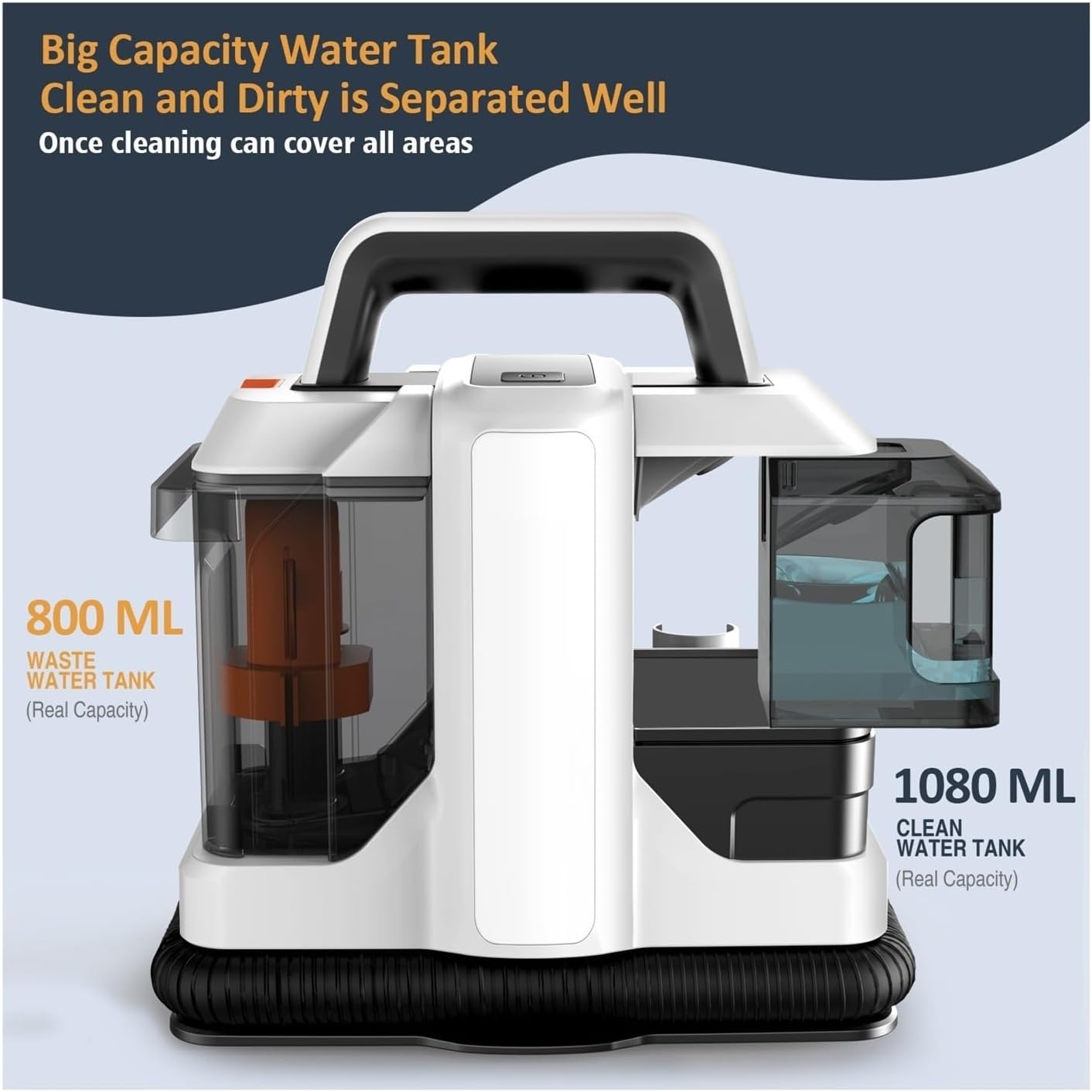 MTRSEAFH 750W Strong Suction Fabric Machine Cleaning Machine Deep Cleaning Ultra Quiet 220-240V Lightweight Sofa/Carpet/Car Multifunction