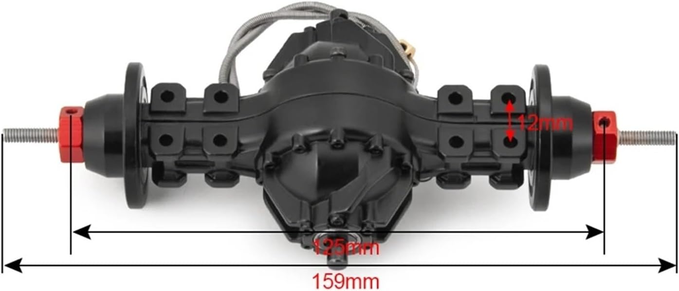 Compatible with Tamiya for LMT 4WD 1/14 Remote Control Car Upgrade Part Replacement Accessories Metal Front Rear Axle Set RC Car Parts(Rear)