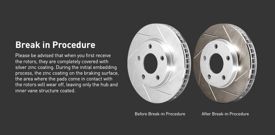 R1 Concepts Rear Brake Rotors For 2016-2020 Lexus GS, 2015-2022 Lexus RC F| Slotted Disc Brake Rotors| Brakes and Rotors Brakes and Rotors