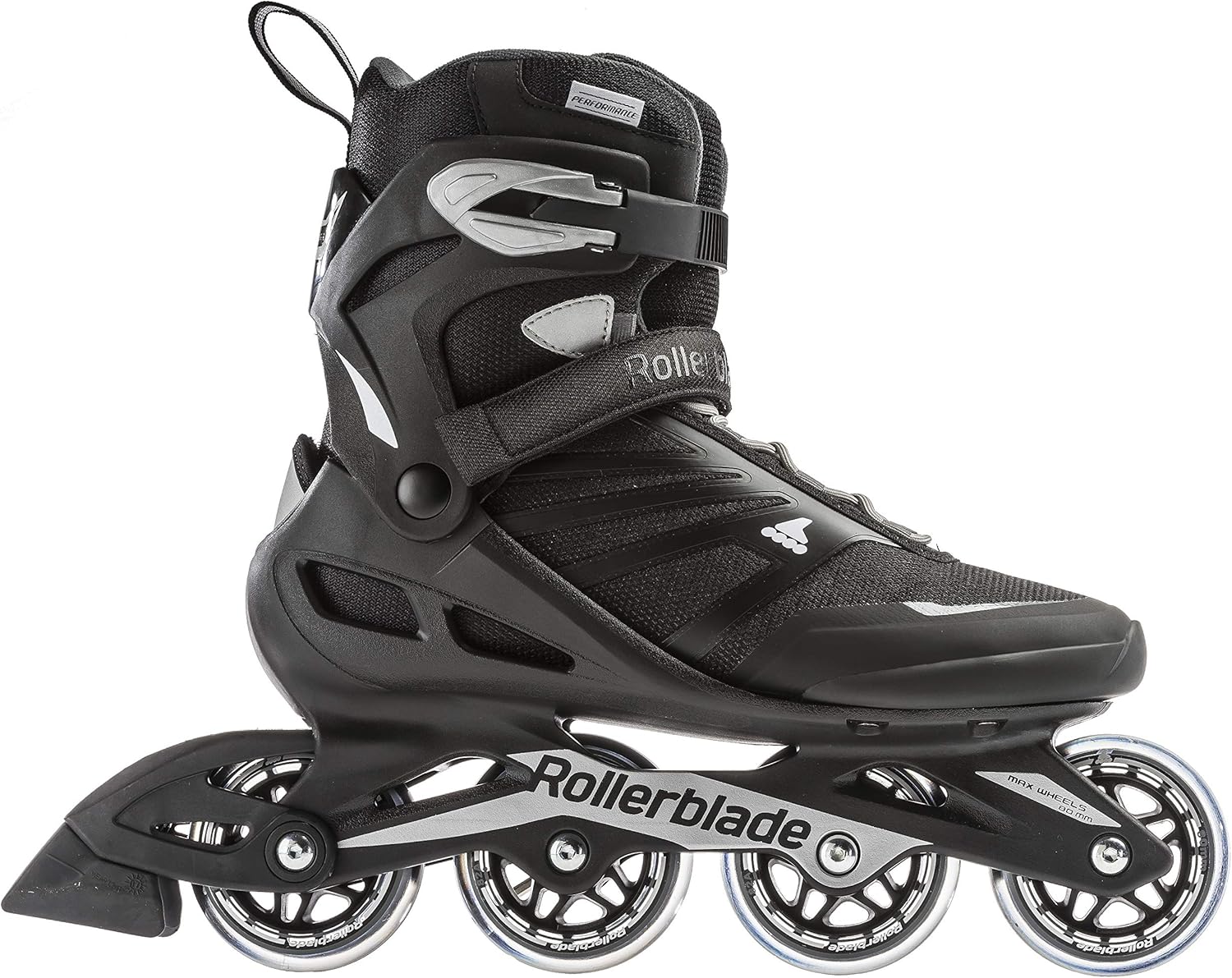 Rollerblade Zetrablade Women's Adult Fitness Inline Skate, Black and Light Blue, Performance Inline Skates