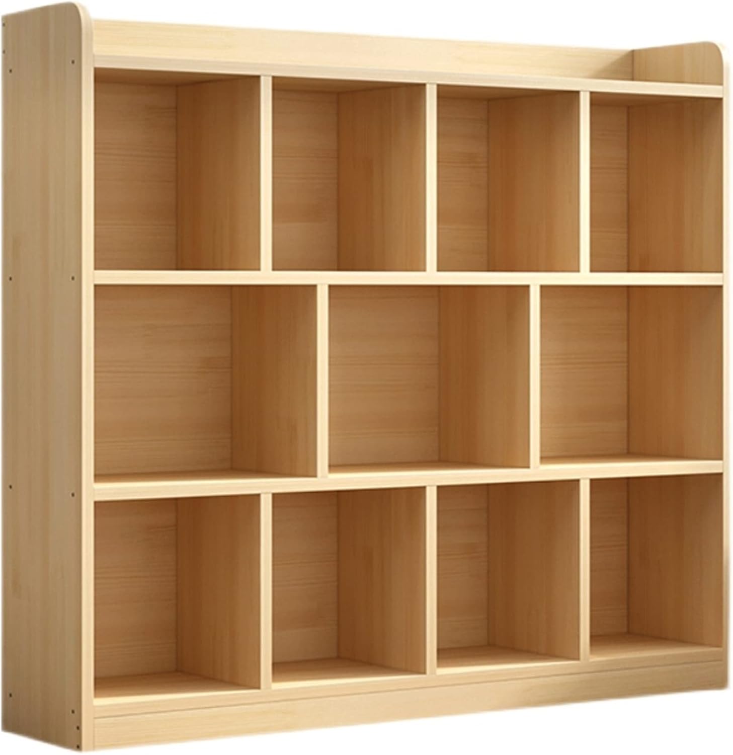 KIRANDY Children's Bookshelf Solid Wood Shelf, School Small Pine Bookcase Low Cabinet, Bay Window Locker (Color : Arc 3layers 140x120x24cm)