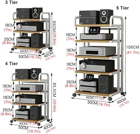 AV Media Stand Movable Audio Rack