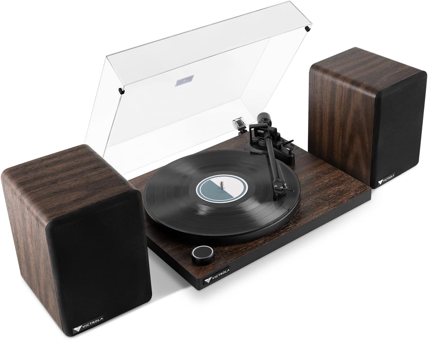Victrola Turntable System Includes T1 Vinyl Record Player & M1 Bookshelf Monitors