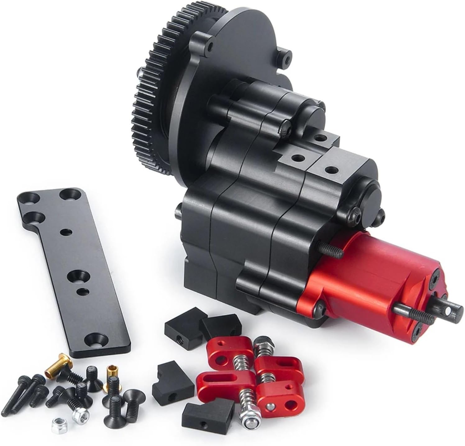 RC Car Models Parts For Axial For SCX10 1/10 Metal 2 Speed Transmission Transfer Case Cutoff Gearbox With Motor Gear RC Car Truck Upgrade Parts Accessories