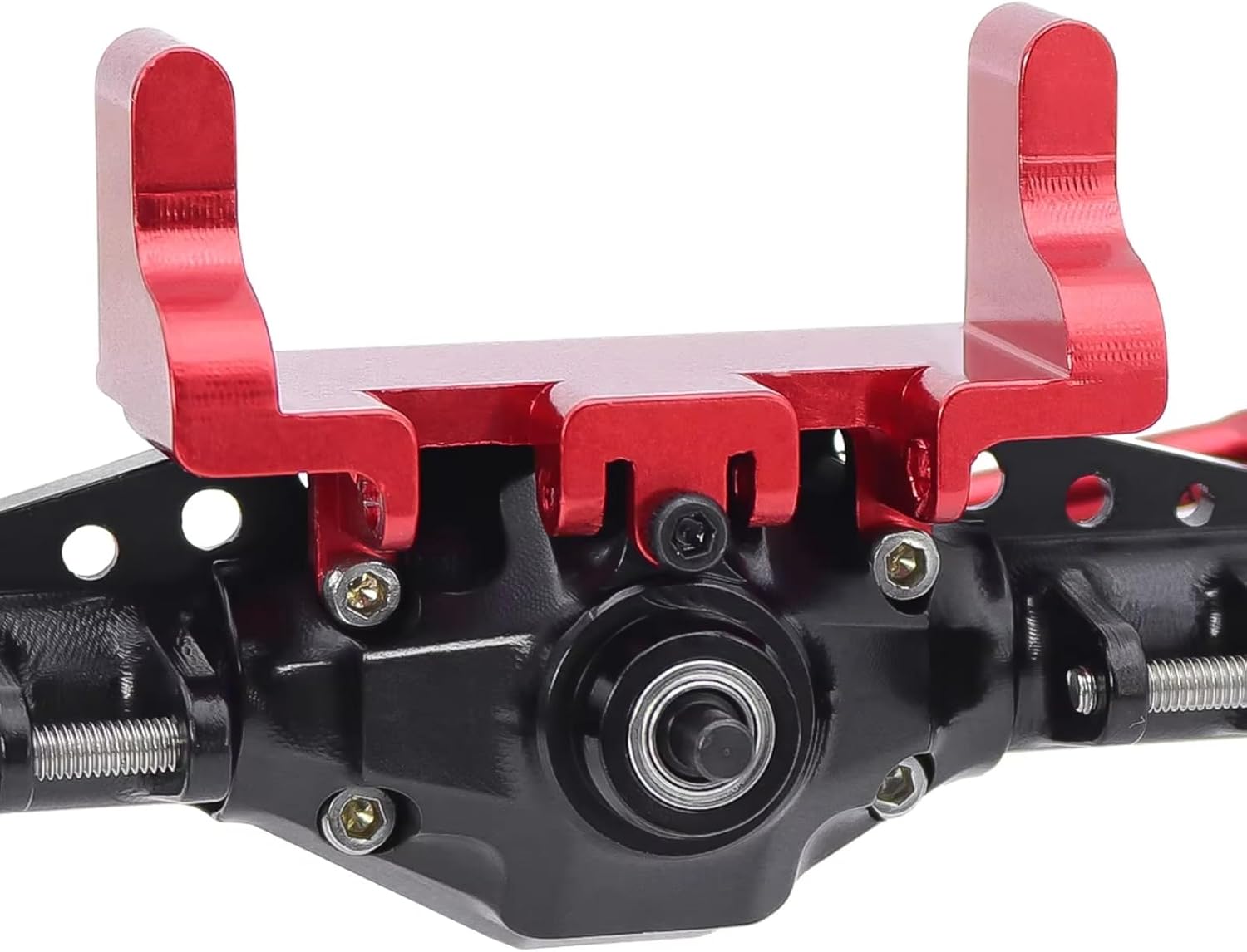 RC Axle For Axial For Capra UTB18 1/18 Aluminum Front And Rear Portal Axle Set Complete With Servo Mount Metal Upgrade Parts(Red,Set)