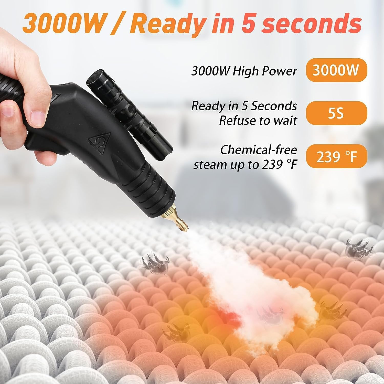 Handheld Steam Cleaner 1700W/3000W High Pressure Steam Cleaners High Temperature Handheld Steamers with Controlle,220V-3000W