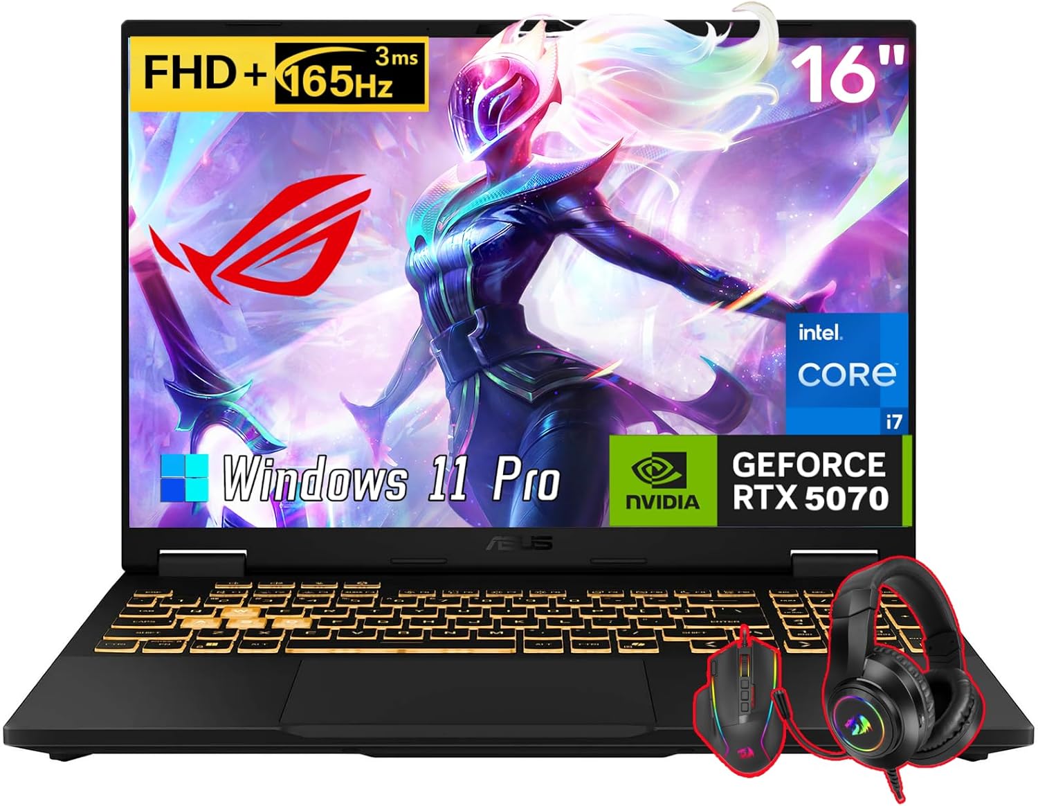 ASUS TUF F16 Gaming Laptop, Intel Core i7-14650HX(16 Core), NVIDIA GeForce RTX 5070 GDDR7, 16