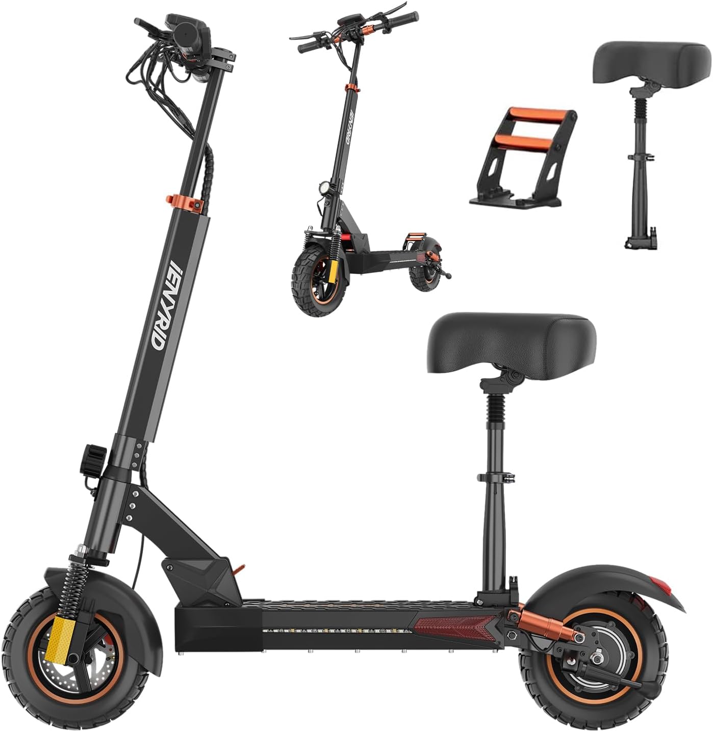 Electric Scooter for Adults with Seat, 1000W Peak Power Foldable Patineta Electrica, Commute eScooter Up to 31 Miles Long Range, 28 MPH Top Speed Motorized Kick Scooters