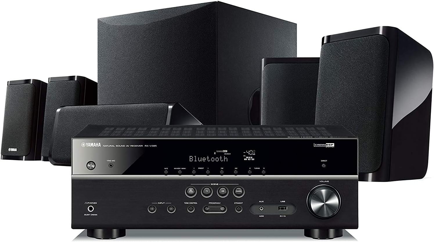 Yamaha YHT-4950U 4K Ultra HD 5.1-Ch Home Theater System with Bluetooth - Black (Renewed)