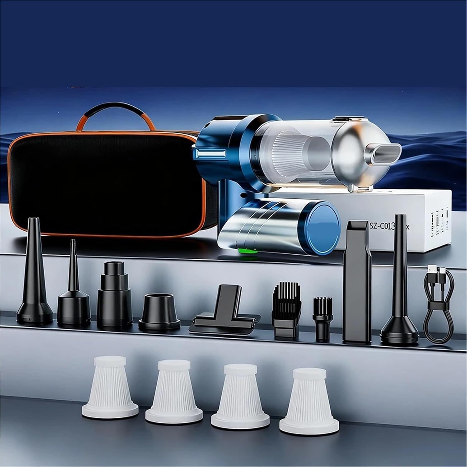 XGEBPQ High Pressure Car Vacuum Cleaner Strong Suction Car Wireless Cleaner Handheld Portable Vacuum Cleaner Cleaning Machine(Max-Easy 4Hapa Bag)