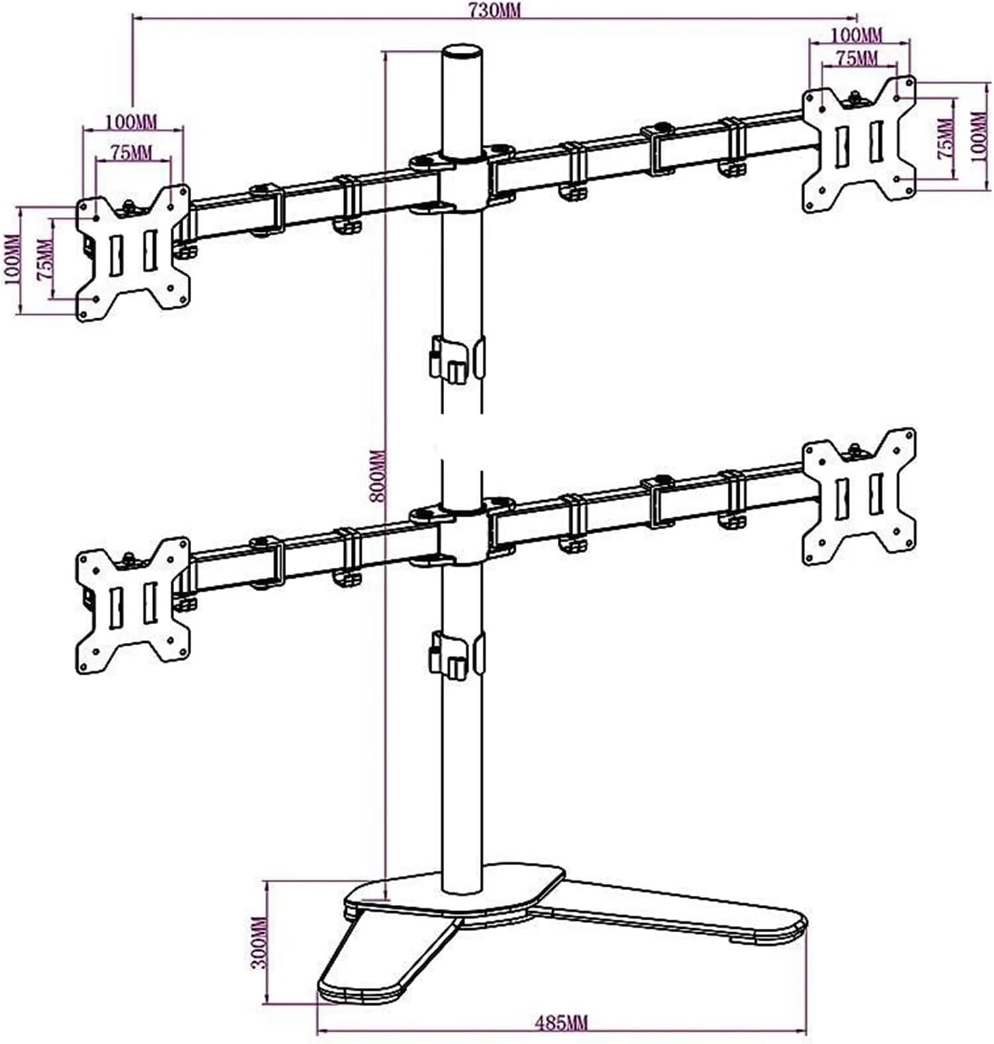 Desktop stand monitor mounting arm, each head supports 8 kg