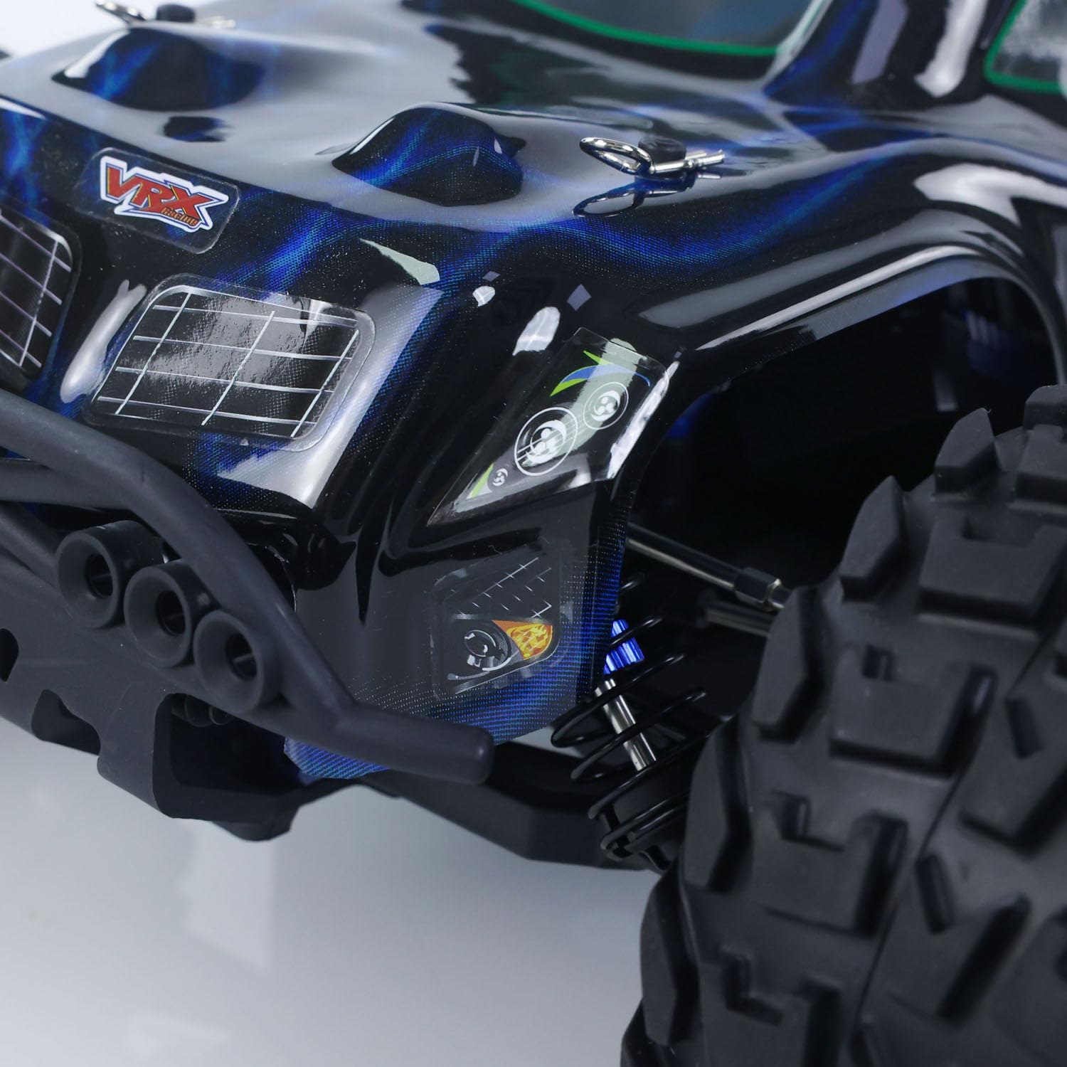 RH818 1/8 Remote Control Electric Racing Buggy AWD RC Model Hydraulic Shock Absorber 3660 Brushless Motor Flysky Radio Hobby Grade Model for Adult(Blue Stripe)