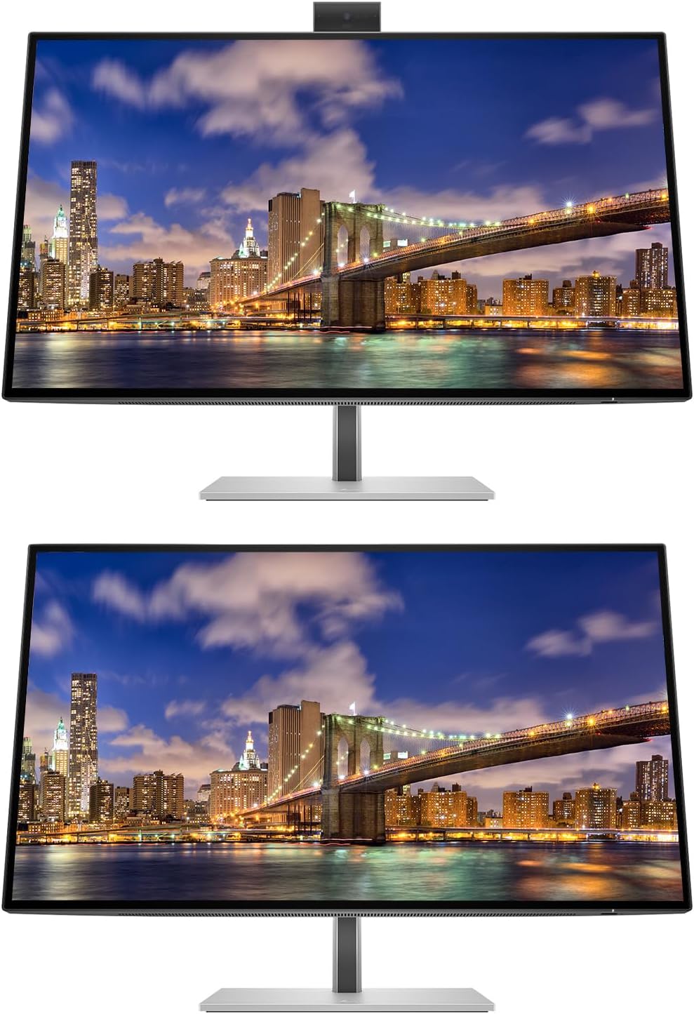 HP Series 7 Pro 27-inch 727pm 4K UHD 2160P Conferencing Monitor, 2-Pack Bundle with 727pk, Webcam, Mic, Speaker, Daisy Chain, HDMI, DisplayPort, USB Hub, USB-C with 100W PD