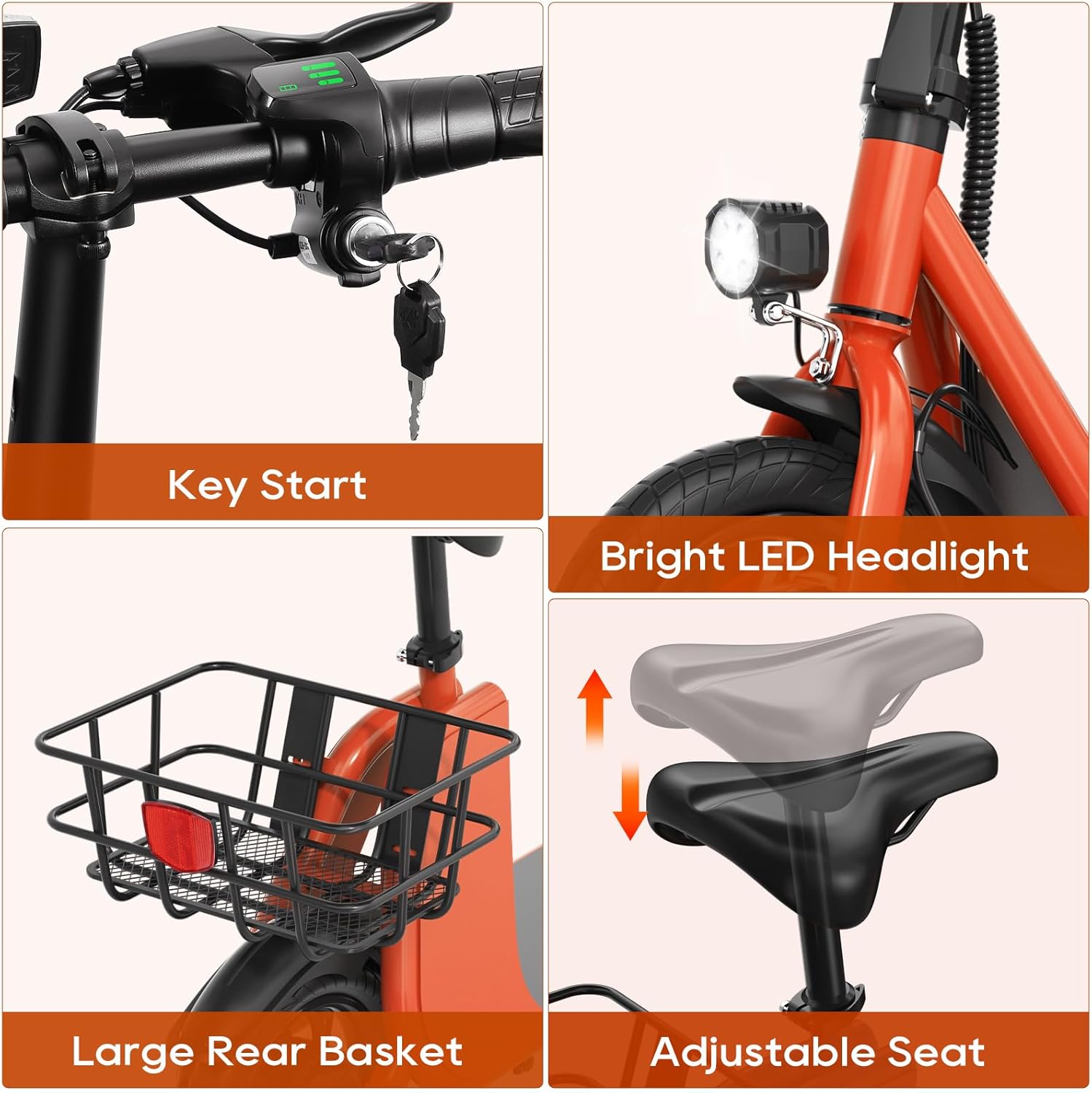 RIDWIND Electric Scooter with Seat for Adults, 450W Motor Foldable E Scooter for Adults with LCD Display,15.5MPH, 20 Miles Range, Max Load 265LB, UL2277 Certificate