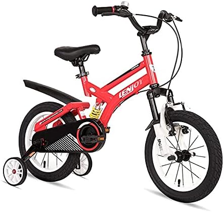 Kids Bike for 2-13 Years Girls with Training Wheels &Front Handbrake 12 14 16 18 Inch Princess Kids Bicycle (Color : Red, Size : 18in)