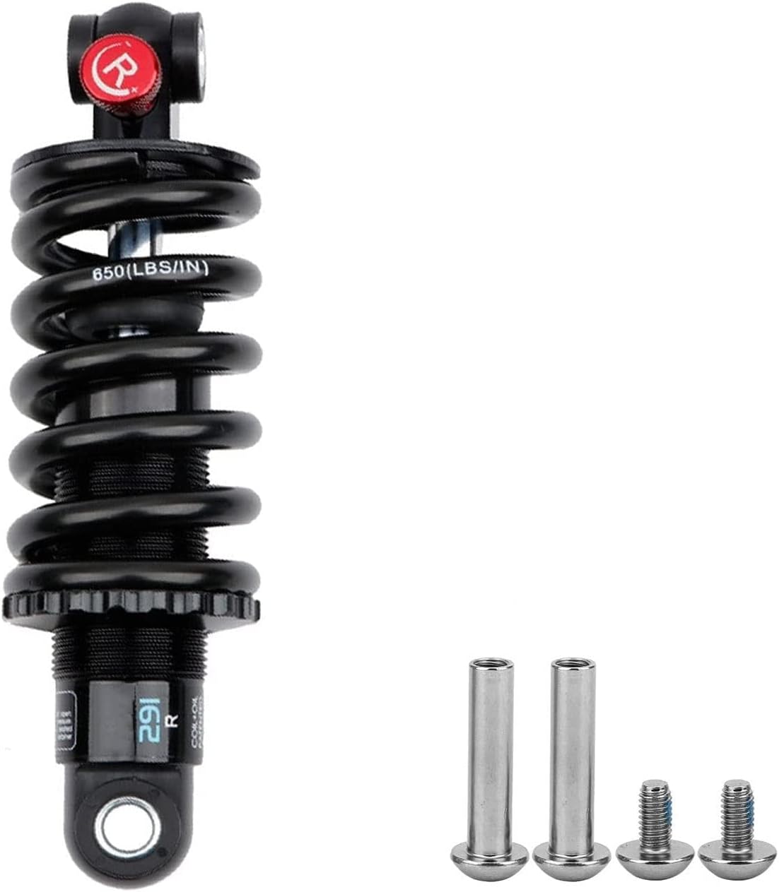 Shock Absorber Replacement Rear Shock Absorber Coil Spring Suspension Alloy Steel with Bushing Hardware for Electric Bikes Mountain and Scooters(125mm/750Lbs)