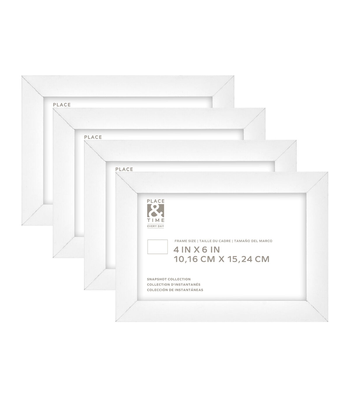 6 x 4 Snapshot Wood & Glass Wall Picture Frames 4pk by Place & Time