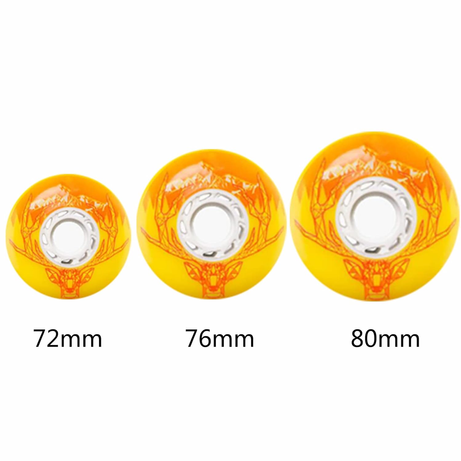 Inline Skate Wheels Replacement,Skate Wheels, 72mm/76mm/80mm Indoor/Outdoor Inline Skate Replacement Wheel 86 A for Most Inline Skates Product(Roze,72mm)(Yellow,72mm)