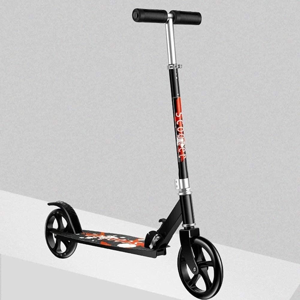 Scooters Kick Scooter for Adults Kids Big Wheel Scooter for Adult Teens – Lightweight Adjustable Foldable Commuter Kick Scooter with Rear Fender Brake Non-Electric 220 Lbs Weight Capacity