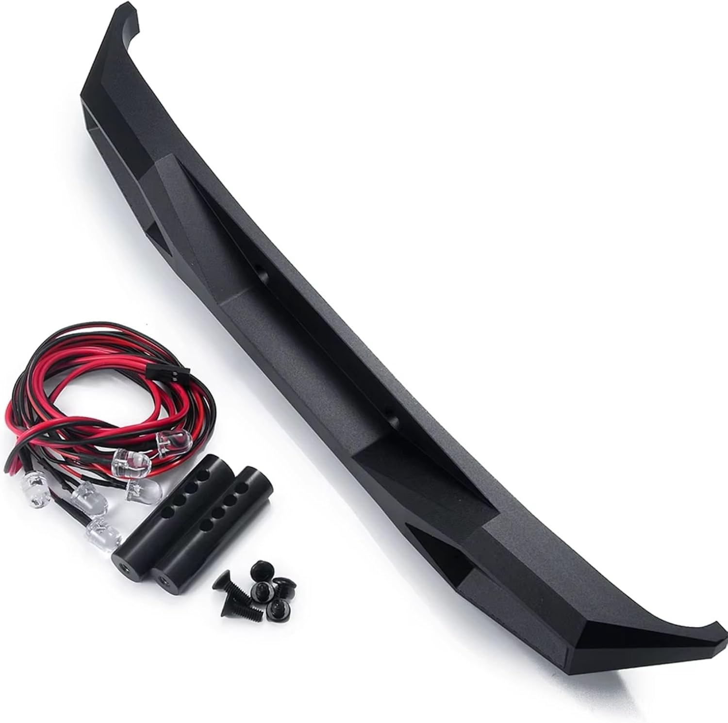 Compatible with Axial SCX6 AXI05000 for Wrangler AXI05001 Trail Honcho 1/6 RC Crawler Car Truck Metal Front Rear Bumper with Light RC Car Part Accessories(1set)