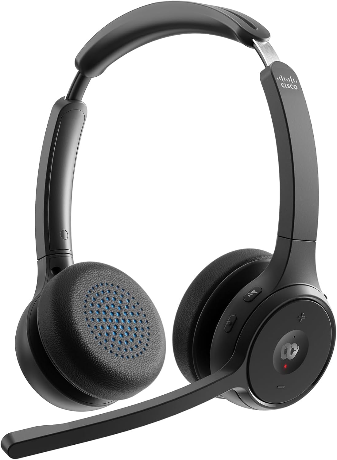 Cisco Headset 722, Wireless Dual On-Ear Bluetooth Headset with Webex Button, USB-A HD Bluetooth Adapter, Soft Case, Carbon Black, 2-Year Limited Liability Warranty (HS-WL-722-BUNA-C)