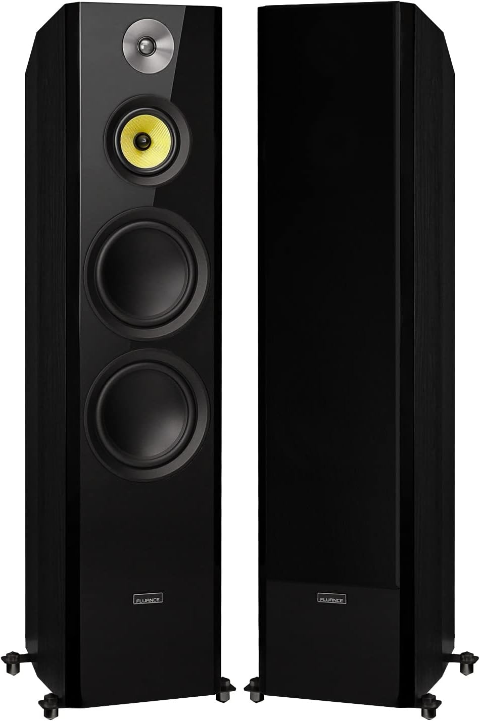 Fluance Signature HiFi Surround Sound Home Theater 7.0 Channel Speaker System Including 3-Way Floorstanding Towers, Center Channel, Surround and Rear Surround Speakers - Black Ash (HF70BR)