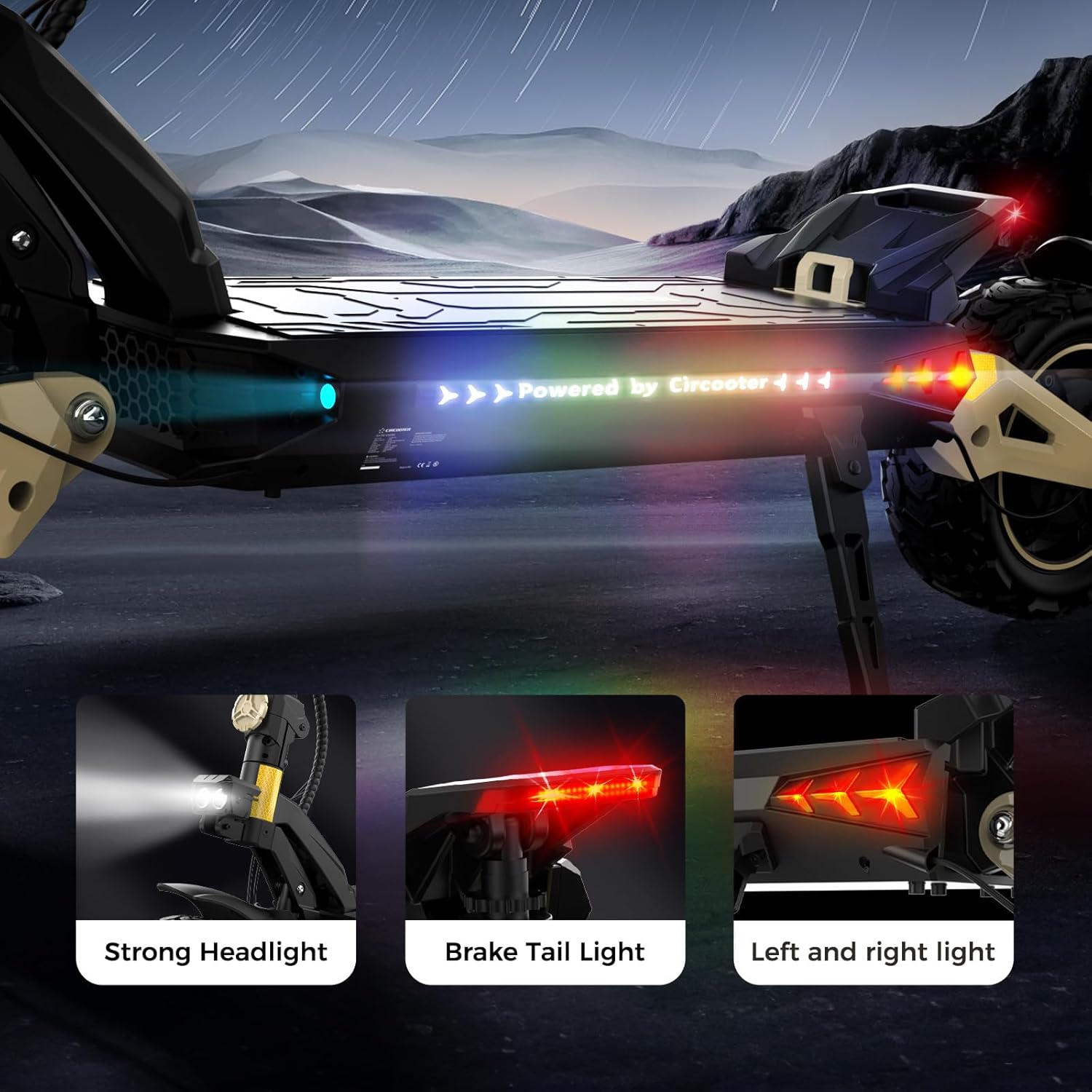 Circooter Cruiser Pro Electric Scooter Adult, Dual Motor 2400W e Scooter Up to 40 Miles Max Range & 38 Mph Top Speed, 11''Pneumatic Tires Off Road Escooter with Dual Charger Ports & Storage Bag