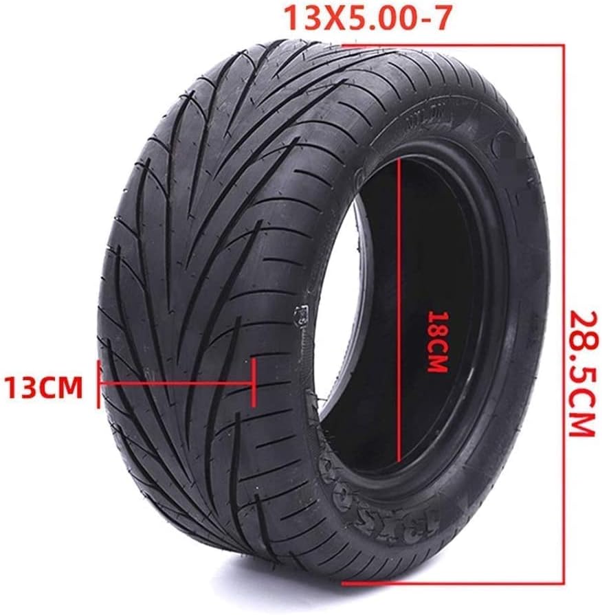 13X5.00-7 Comfortable and Wear-Resistant Vacuum Tire Widened Anti-Skid Tread Suitable for 7-Inch Scooter/Trolley,Safe and Comfort